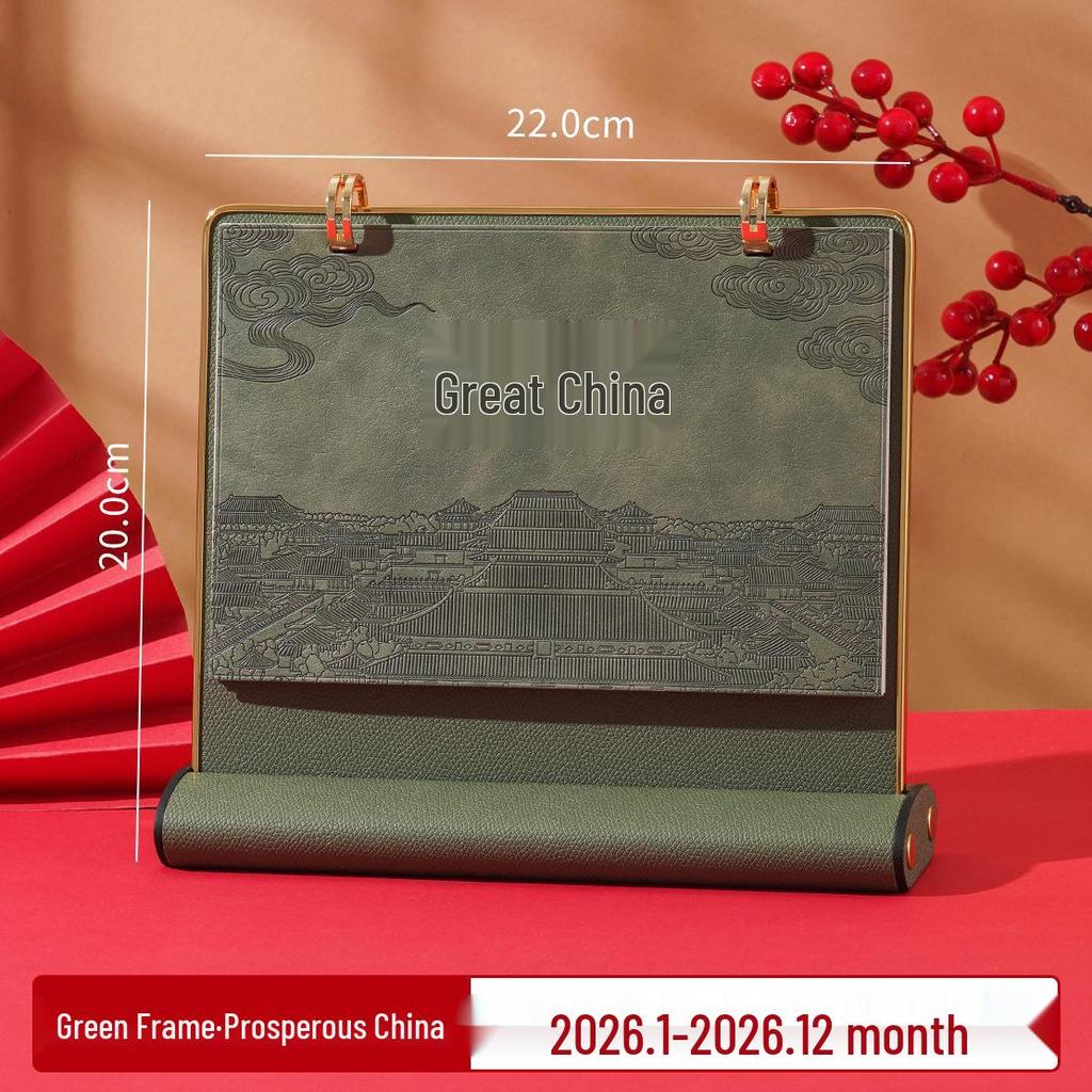 2026 Creative Leather Desktop Calendar with Custom Logo