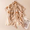 Double-sided Printed Silk Wool Scarf Elegant Triangle Shawl Office Sun Protection