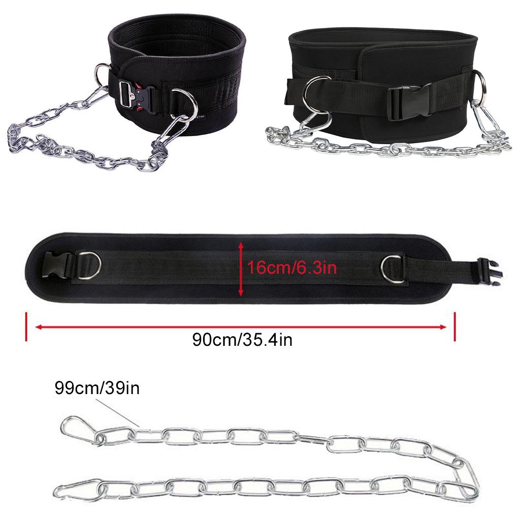 Adjustable Weightlifting Belt With Thick Chain For Back Support Maximum 350lb Capacity With Chain
