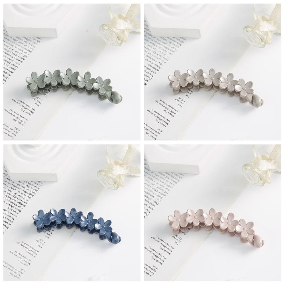 Resin Vertical Clip Plum Blossom Ponytail Holder Fashion Accessories Flower Banana Clips  Work