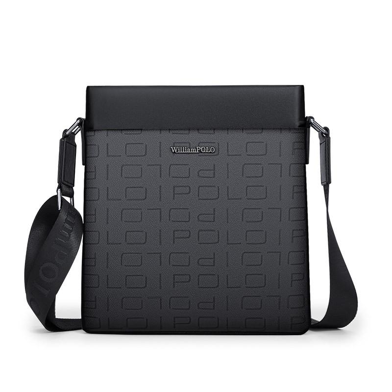 

Мужская износостойкая сумка-мессенджер из ПВХ King Paul 8-inch чёрный