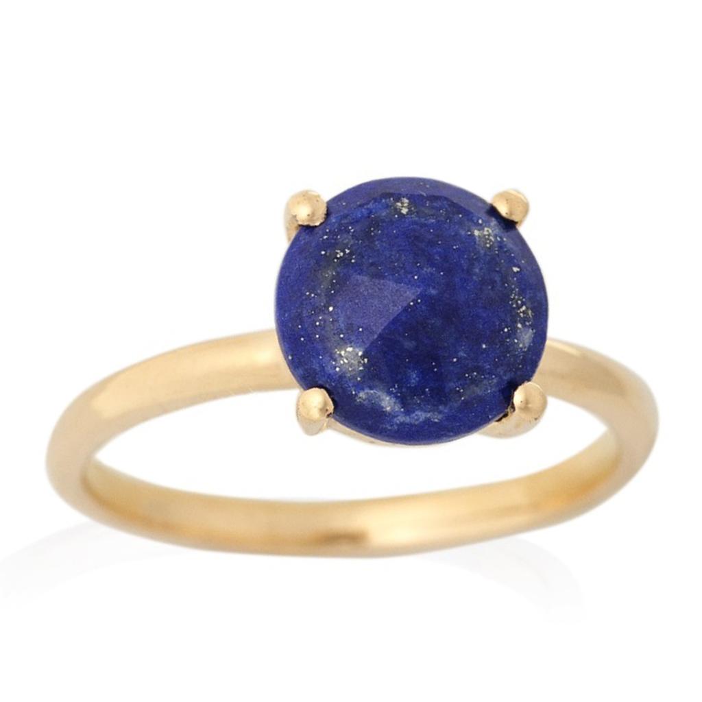 Silver Ring 'Meghan' Lapis Lazuli - 9x9 Mm