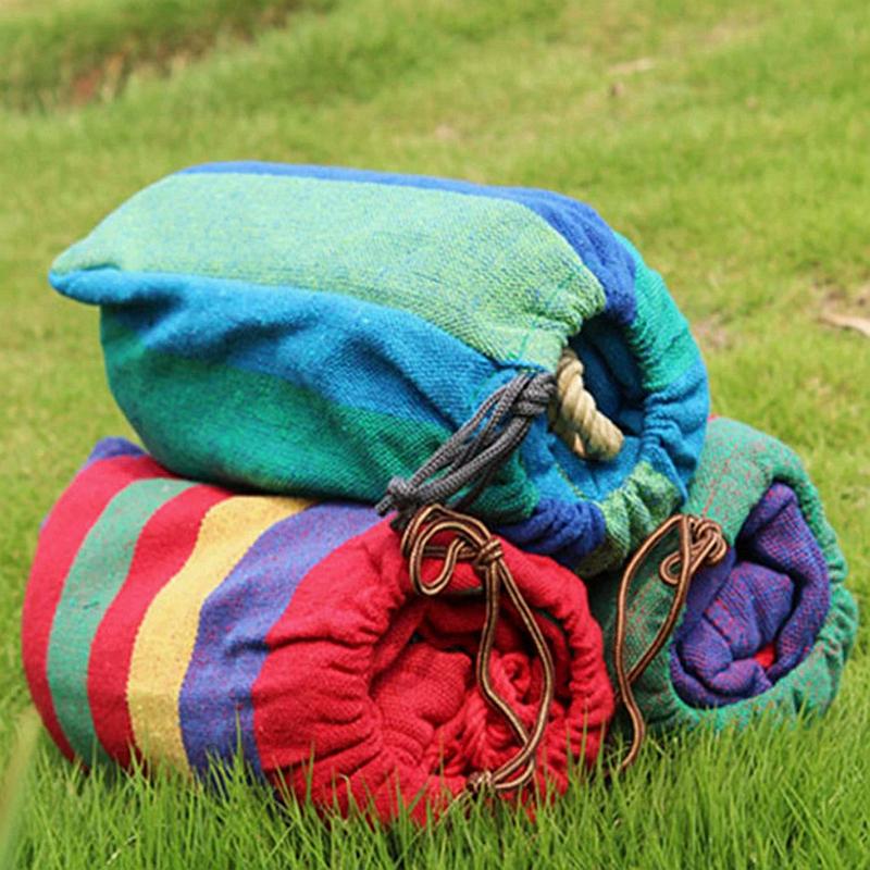 Camping-Hängematte, verdicktes, strapazierfähiges Stoff-Canvas, Einzelhängematten, Reiseschaukelstuhl, Hängebett, Doppel-Outdoor-Hängematte mit Tasche