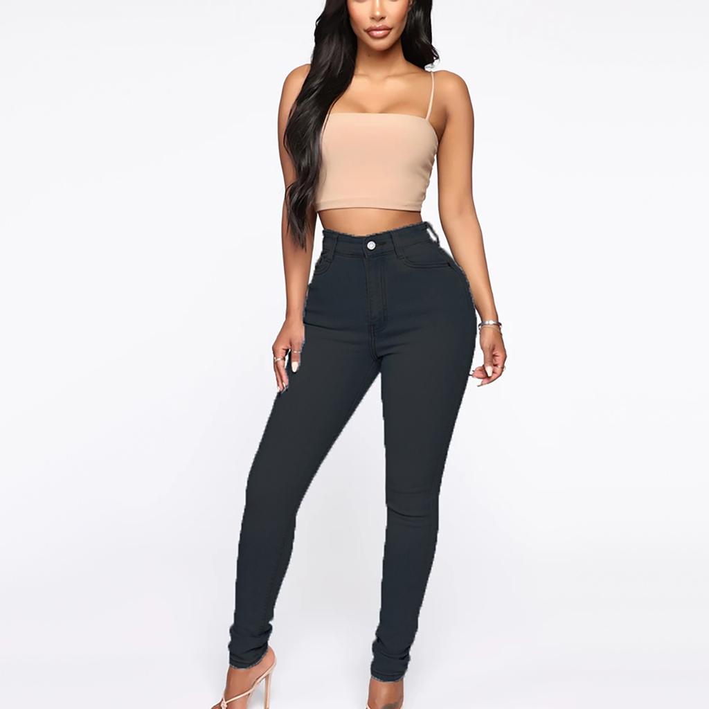 Dámské Skinny Džíny Plus Size Módní Ležérní Tužkové Kalhoty