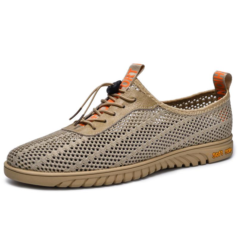 Brand Men Casual Summer Shoes 2024 Lightweight Casual Leather Shoes Men Comfortable for Men Driving Shoes Hollow Out Male Shoes