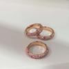 Luxury Shiny Zircon Rings For Women Girls Sweet Cute Metal Crystal Geometric Circular Finger Rings Wedding Jewelry Gifts
