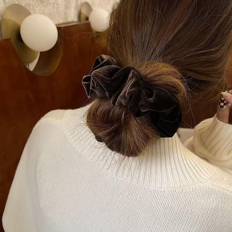 Korean Velvet Scrunchie Rubber Elastic Hair Bands Women Solid Color Headband Ponytail Holder Ties Rope Girl Hair Accessories