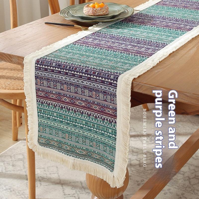 

Домашнее украшение для обеденного стола, длинная скатерть, богемный флаг, бахрома, полотенце для журнального столика, чехол для тумбы под телевизор, ткань 30 * 45cm