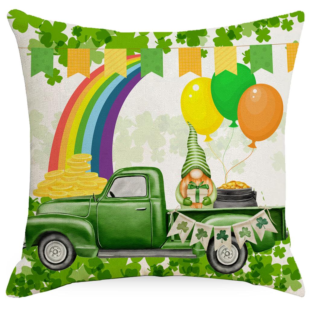 New St. Patrick Clover Pillowcase Office Pillow Sofa Cushion