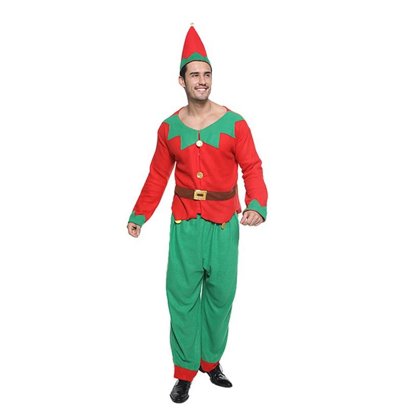 Adult Christmas Costume Children's Christmas Green Elf Costume Set Red and Green Color Scheme