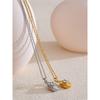 Yhpup Stainless Steel Cubic Zirconia Solid Metal Oval Pendant Necklace Tarnish Resistant Popular Jewelry Gift