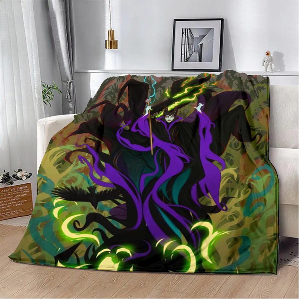 Cartoon Printed Blanket Picnic Blankets Princess Villains Queen Warm Blanket Soft and Comfortable Home Travel Birthday Gift