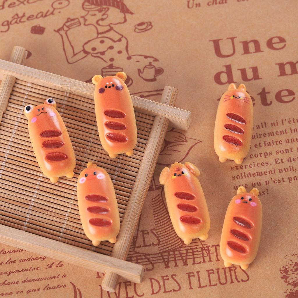 Childlike DIY Cream Bread Cake Keychain Pendant - Resin Craft Accessories