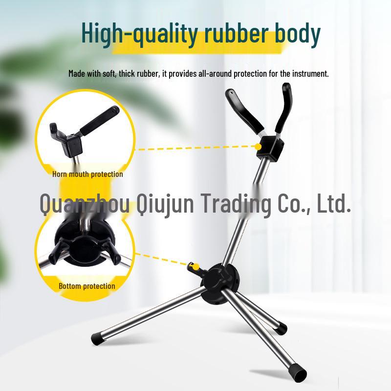 Universal Portable Folding Saxophone Stand with Storage Tube for Alto and Tenor Accessories