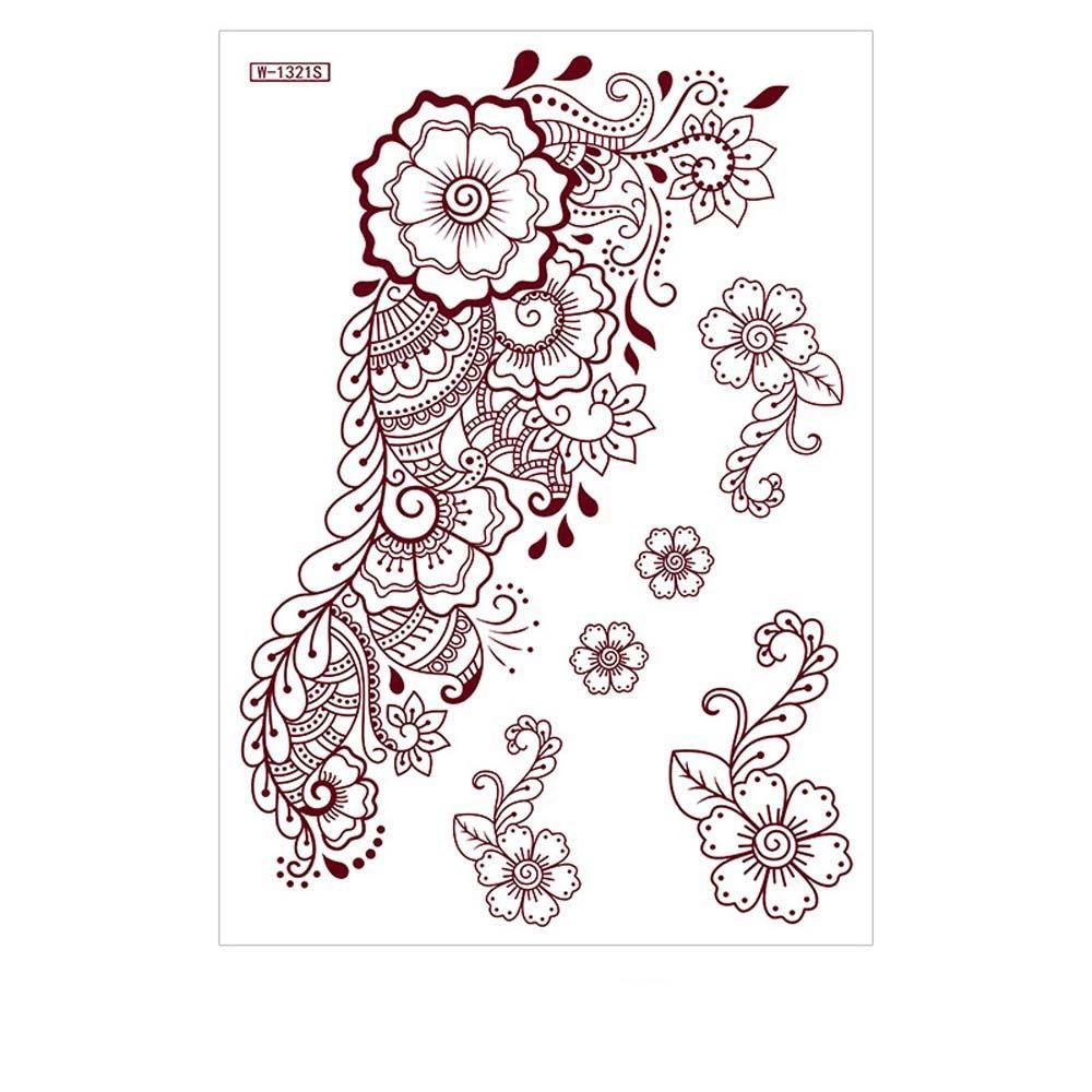 Red Mehndi Stickers Henna Tattoo Stickers Fake Tattoo for Women Red Henna Tattoo Decals  Girls