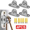 4Pcs/Set Steel DIY Silent Pulley High-quality Lifting Pulley Sturdy Fixed Load-bearing Capacity Small-sized