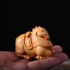 Tang Dynasty Horse Handheld Solid Wood Carving - Natural Cliff Cypress Animal Zodiac Ornament