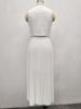 2025 African Style Women's Sleeveless Vest & Pleated Long Skirt Two-Piece Summer Set