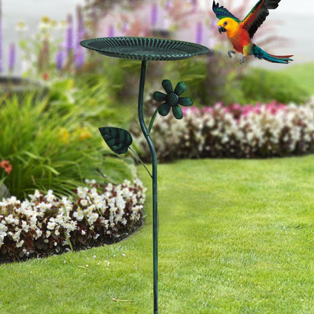 Bird Bath Bowl Easy to Install Drinking Sturdy Feeding Station Decoration Iron Birdfeeder for Garden Balcony Outdoor Porch Fence