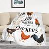 Chicken Flannel Throw Blanket Cartoon Chicken Farm Animals Blanket Lightweight Comfortable Super Soft for Bed Sofa Couch Decor