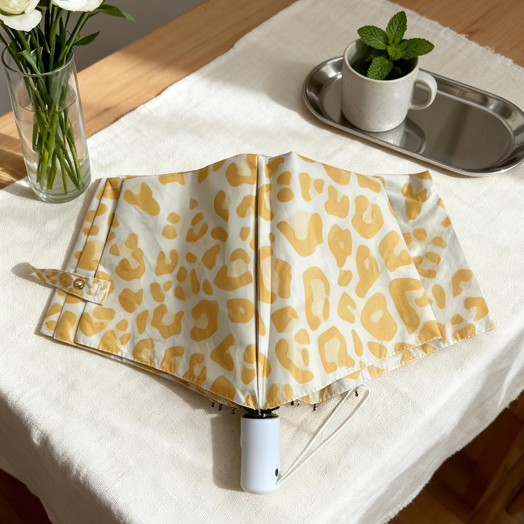 Unique Leopard Print Automatic or Manual Umbrella with Sexy Style - Resistant, Windproof, Foldable Design, with 8 Ribs and Durable Handle