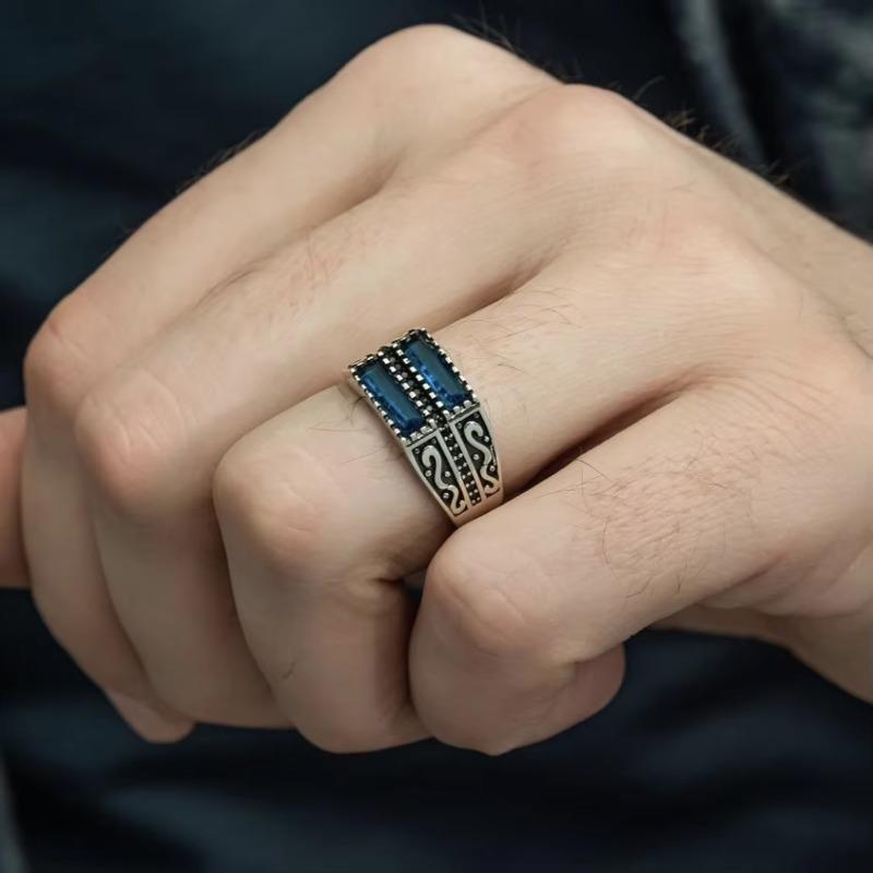 TEMU cross-border hot selling new business alloy inlaid zircon rings European and American men's rings