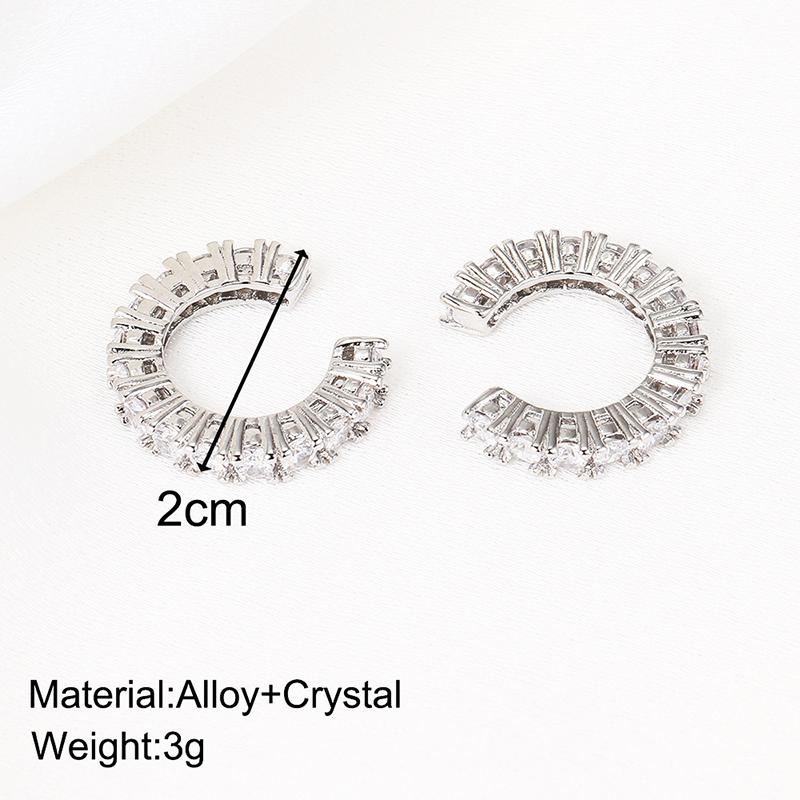 2Pcs Full Rhinestone Zircon Ear Cuff Ear Clip For Women No Pierced C Shape Earcuff Ear Wrap Earcuff Clips Jewelry Gifts