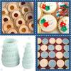 8Pcs/Set Cookie Cutters Plastic Cupcake Round Biscuit Cutters Light Green Wave Doublesided Cookie Tool DIY Cookie Dough Cutters