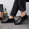 Men's shoes 2025 winter new velvet thickened warm high-top leather cotton shoes lightweight one-pedal anti-lazy shoes