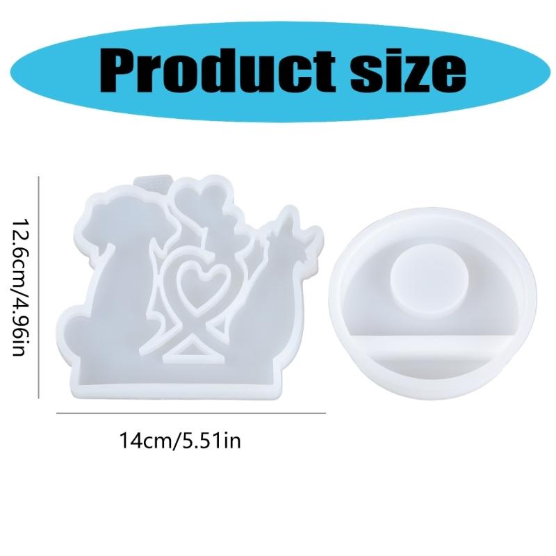 Kitten Puppy Animal Shape Silicone Candlestick Molds for Making Candle Stand Tealight Holder Epoxy Resin Silicone Molds