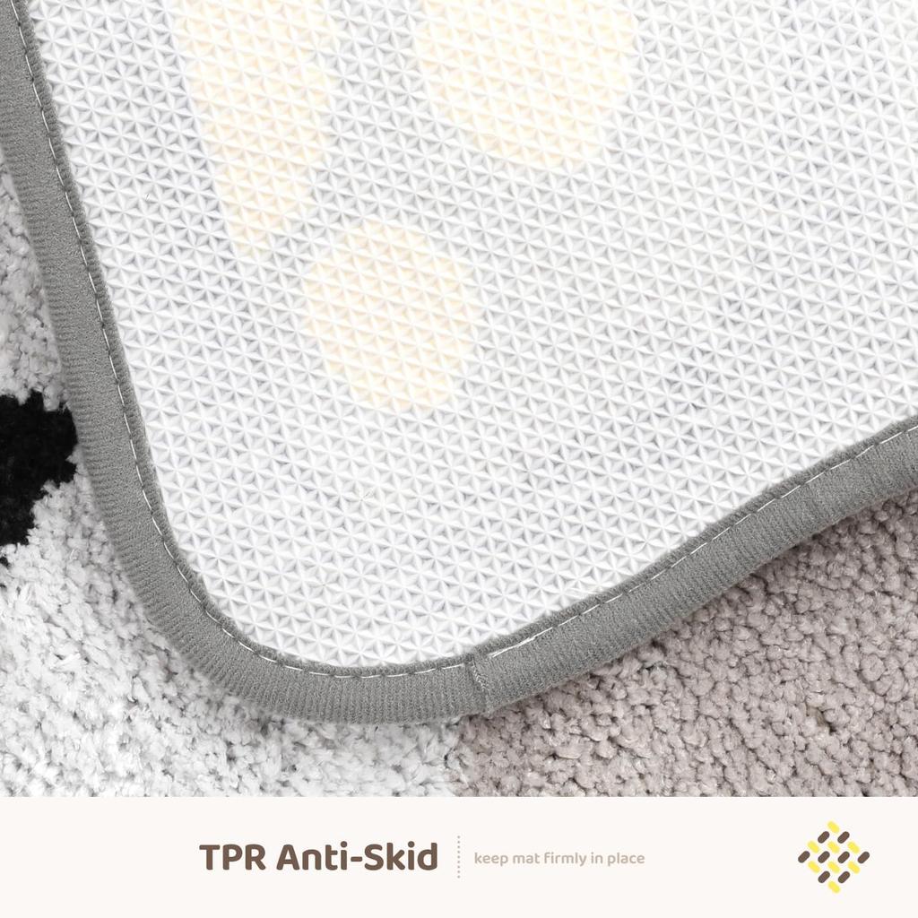 Cute Cat Bath Mat, Plush Microfiber Bathroom Rug Water Absorbent Bath Rug Non-Slip Soft Shower Rug Thick Shaggy Animal Floor Mats, Machine Washable,