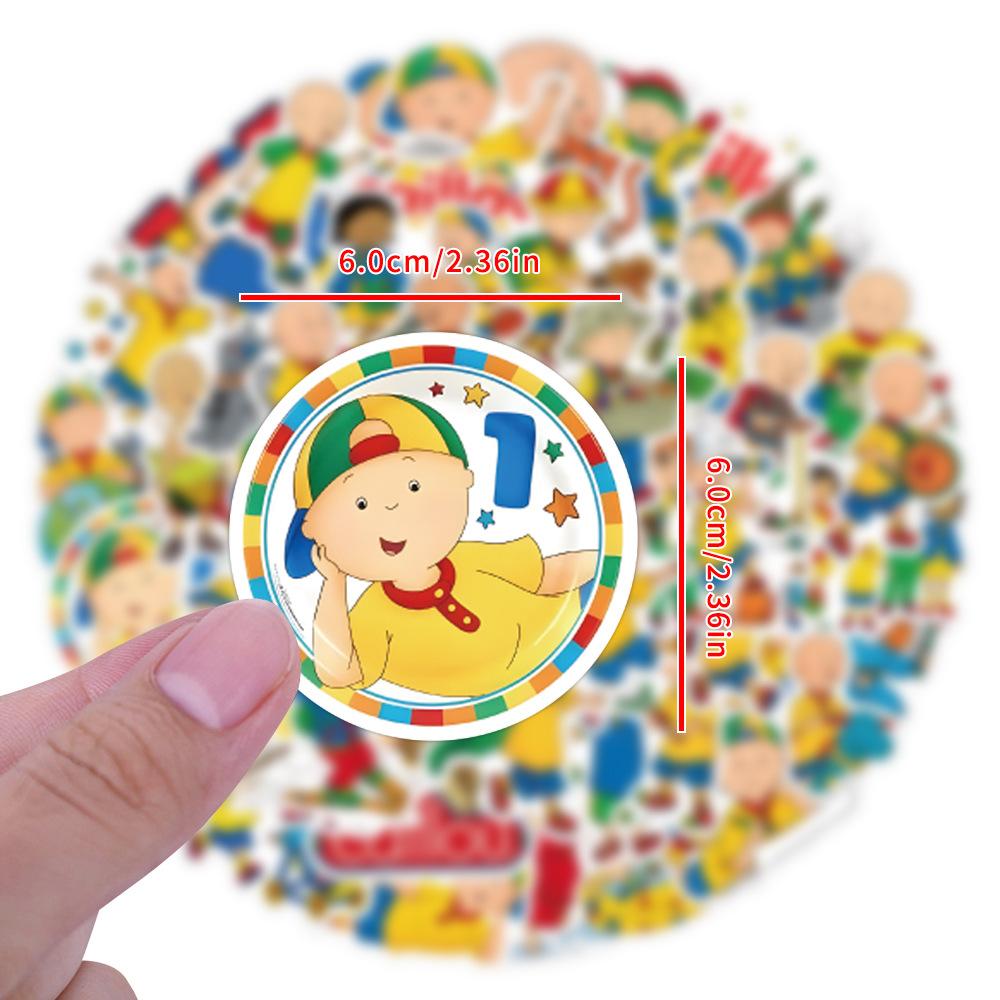 55 New Caillou Cards Made of Animated Graffiti Stickers Scooter Water Cup Cartoon Stickers