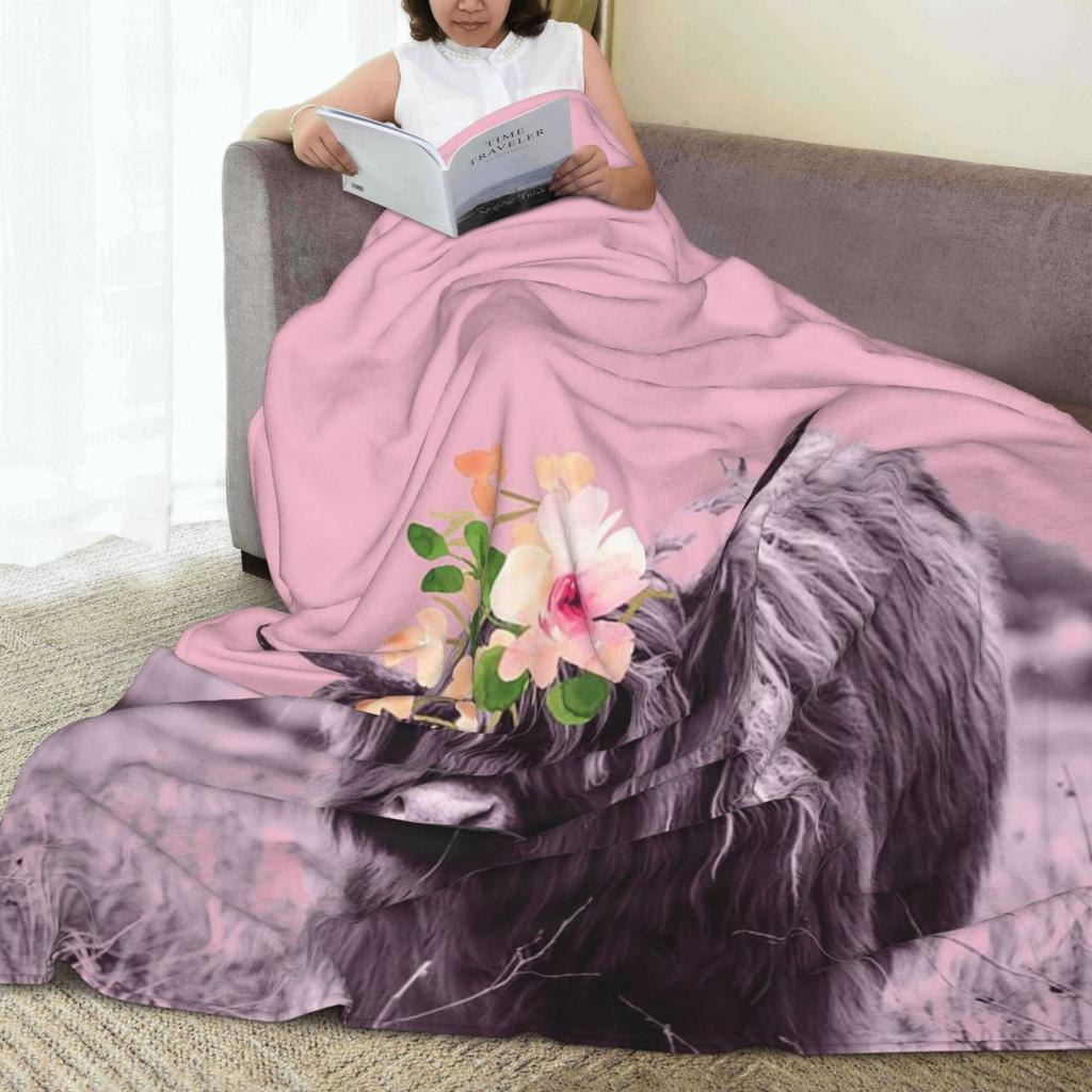 Baby Highland Cow Blankets Fleece Sofa Throw Blanket Portable for Couch Bedding Outdoor Throws Bedspread Quilt