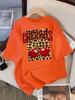 Leopard Cherry Creative Design Womens Tee Shirts Cotton Casual T Shirt Summer O-Neck Streetwear Soft Oversized Short Sleeve