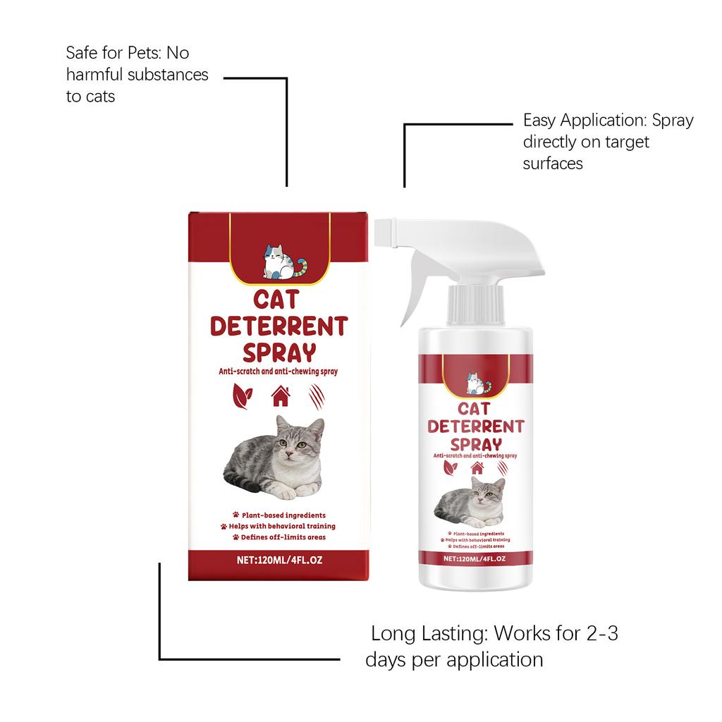 Portable pet-free training spray to prevent cats from urinating beds, scratching furniture, etc.120ML