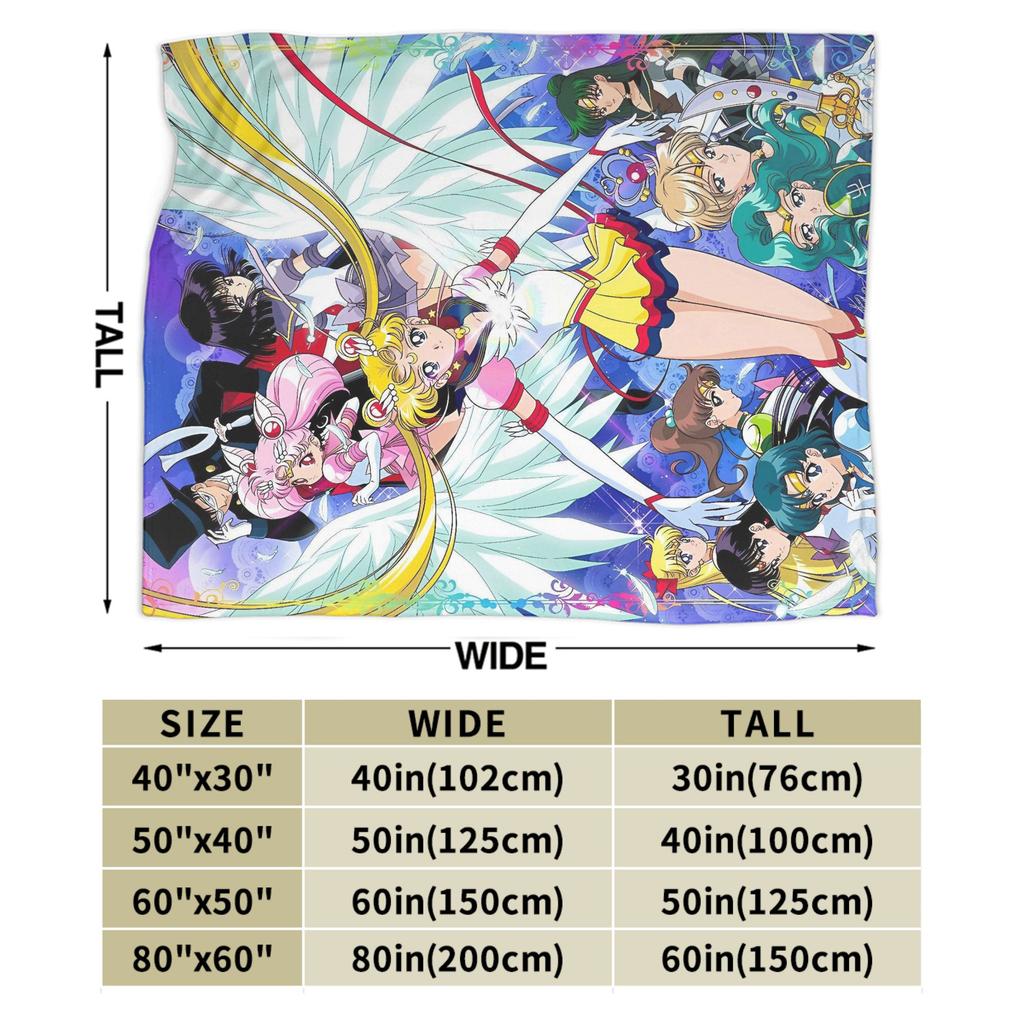Sailor Moon Plush Blankets Kids Adult  Flannel Throw Blanket For Couch Chair Soft Custom DIY Quality Bedspread Gift Idea
