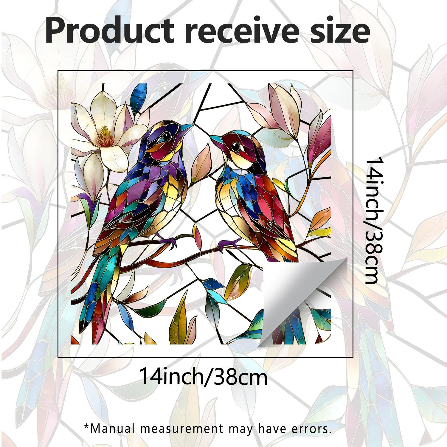 

Colorful Glass Magpie Magnolia Self-adhesive Removable Living Room Balcony Decoration Sticker