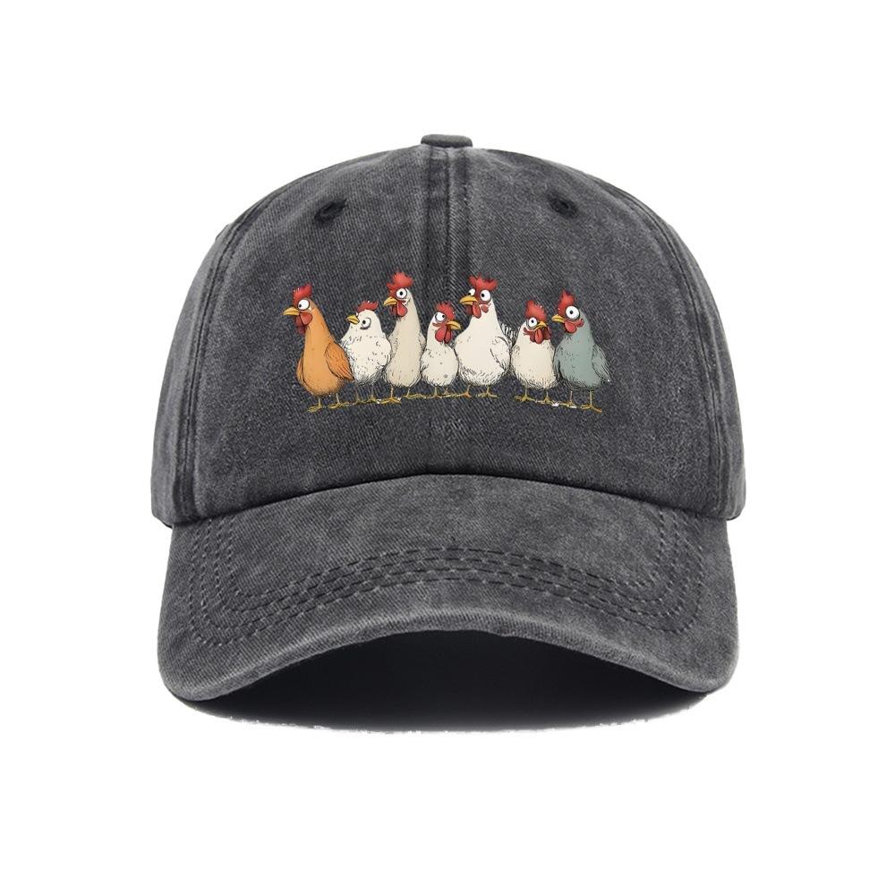 Hot Thanksgiving Flock Logo Print Washed Retro Print Baseball Cap Dad Hat Dad Hat