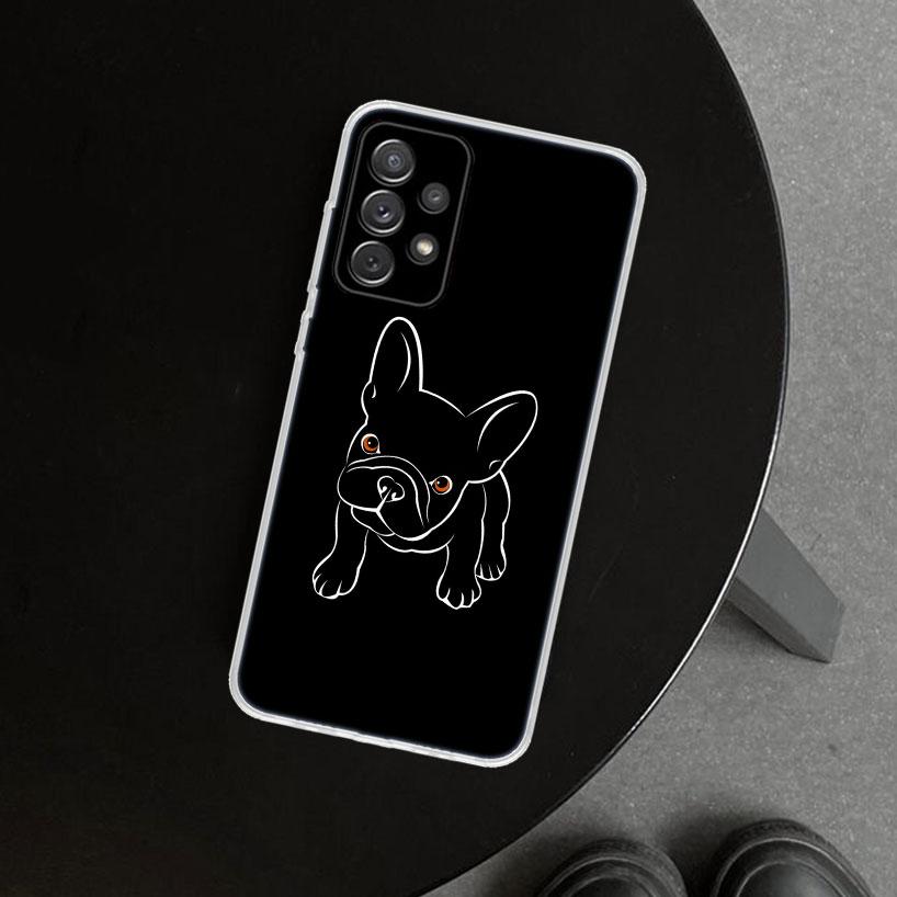 French Bulldog Black White Phone Case for Samsung Galaxy A17 A16 A26 A36 A56 A57 A37 A15 A25 A35 A55 A14 A24 A34 A54 A13 A23 A33