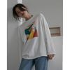 Hirsionsan Vintage Printed Long Sleeve T-shirt Women Loose 100% Cotton O-neck Tees Female Chic Aesthetic  Graphic Pullover 2023