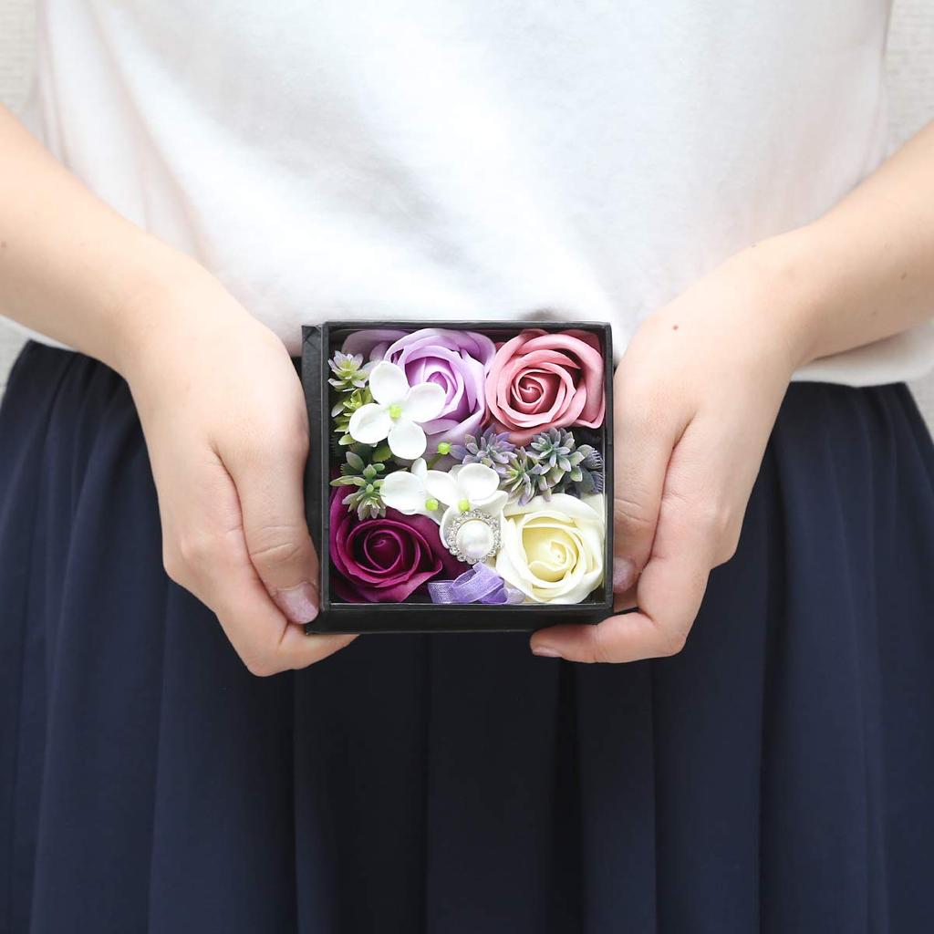 Soap Flower Box Bath Fragrance Bath Additive Couleur Bath Fragrance S Purple Gift Day 767913 Q-FLA Mother's