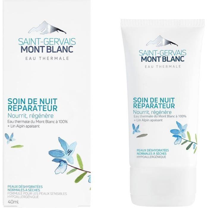 Soin De Nuit Réparateur - Saint Gervais Mont Blanc - 40ml - Hypoallergénique - Peaux Sensibles - Ultra-Hydratant