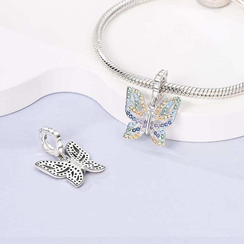 Original Charmscopper Dreamy Colorful Butterfly Beads Fit Charms Platabracelets For Women Jewelry Making Fine Gifts