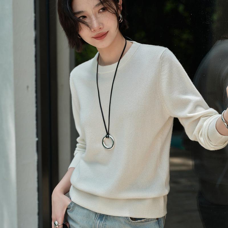 Women's 100% Cashmere Half-High Collar Loose Fit Sweater - Autumn/Winter Collection