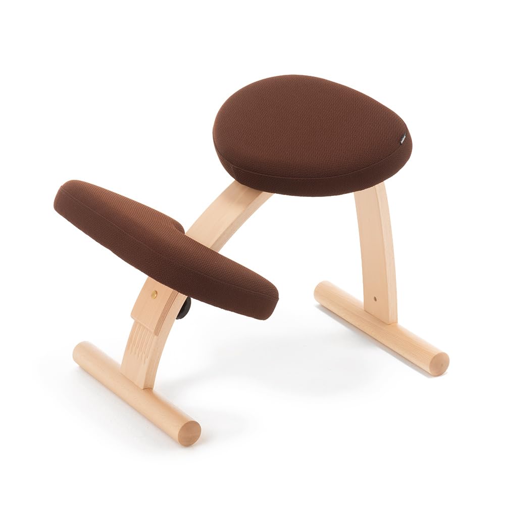Balance Lab Balance Easy Short Dark Standard Balance Improves Posture with Made in Height Adjustable Frame, Brown, Box, 144BN003, Chair, Ease, Japan,