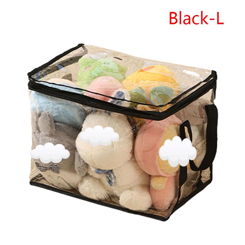 

Прозрачный чехол для хранения книг, контейнер для сбора книг, складной чехол с ручкой-молнией, пыленепроницаемый органайзер, складной чехол L чёрный