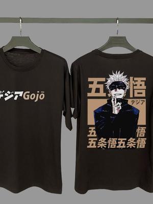 Gojo Satoru T-Shirt Jujutsu Kaisen Sommer Baumwolle Herren Damen Oberteile T-Shirt Streetwear Lässig Trendy Übergroße Lockere Kleidung Vintage