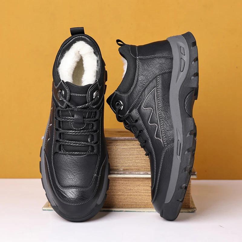 Golden Sapling Winter Men's Boots Retro Leather Outdoor Shoes for Men Platform Footwear Tactical Leisure Tooling Boot