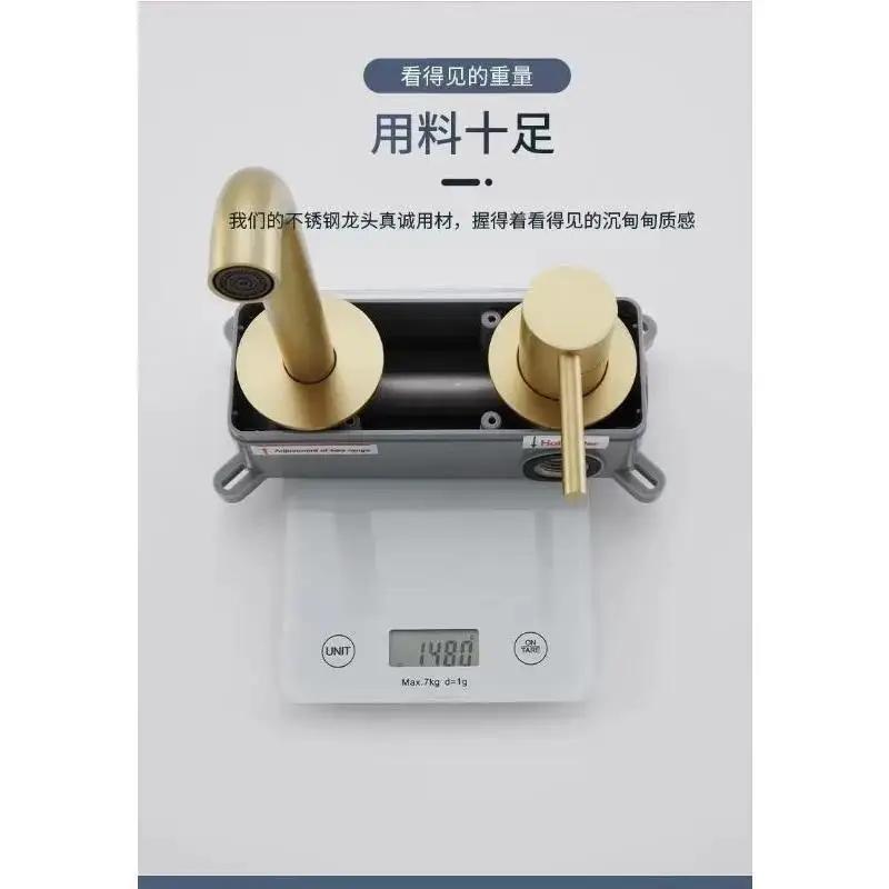 Wall Mounted Concealed Brass Bathroom Basin Faucets Embedded Cartridge Basin Mixer Sink Faucet Washbasin Tap Hot Cold Water Tap