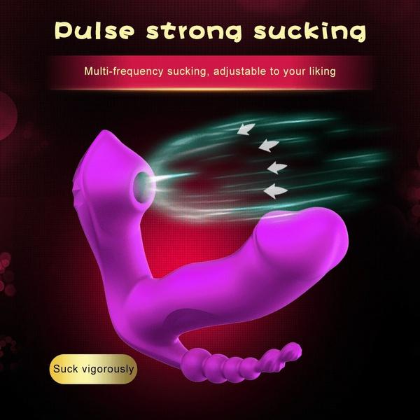 3 IN 1 Sucking Vibrator 7 Mode Vibrating Sucker Anal Vagina Clitoris Stimulator Wearable Oral Suction Erotic Sex Toys for Women Orgasm